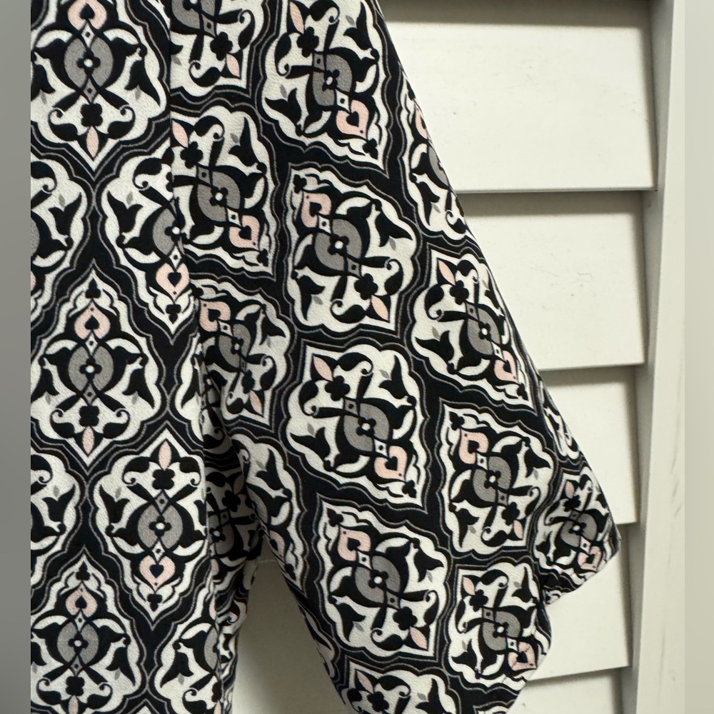H&M Conscious Collection Black, Pink, White Geometric Fit, Flare Dress Size 6 - Picture 8 of 10